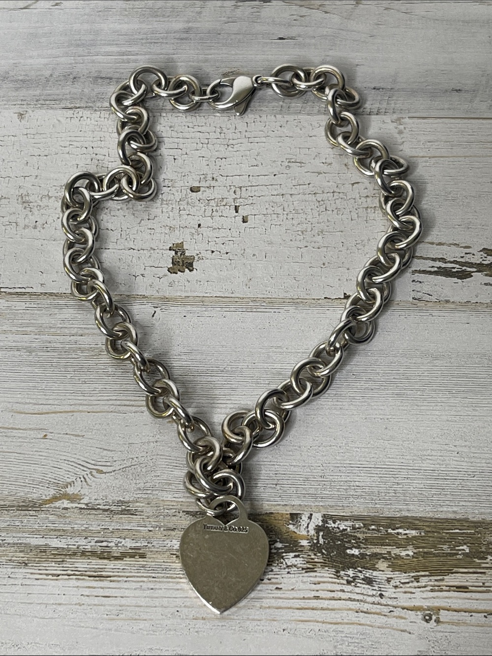 Tiffany & Co. Heart Tag Toggle Necklace 16” Sterling Silver 925 - Picture 5 of 6